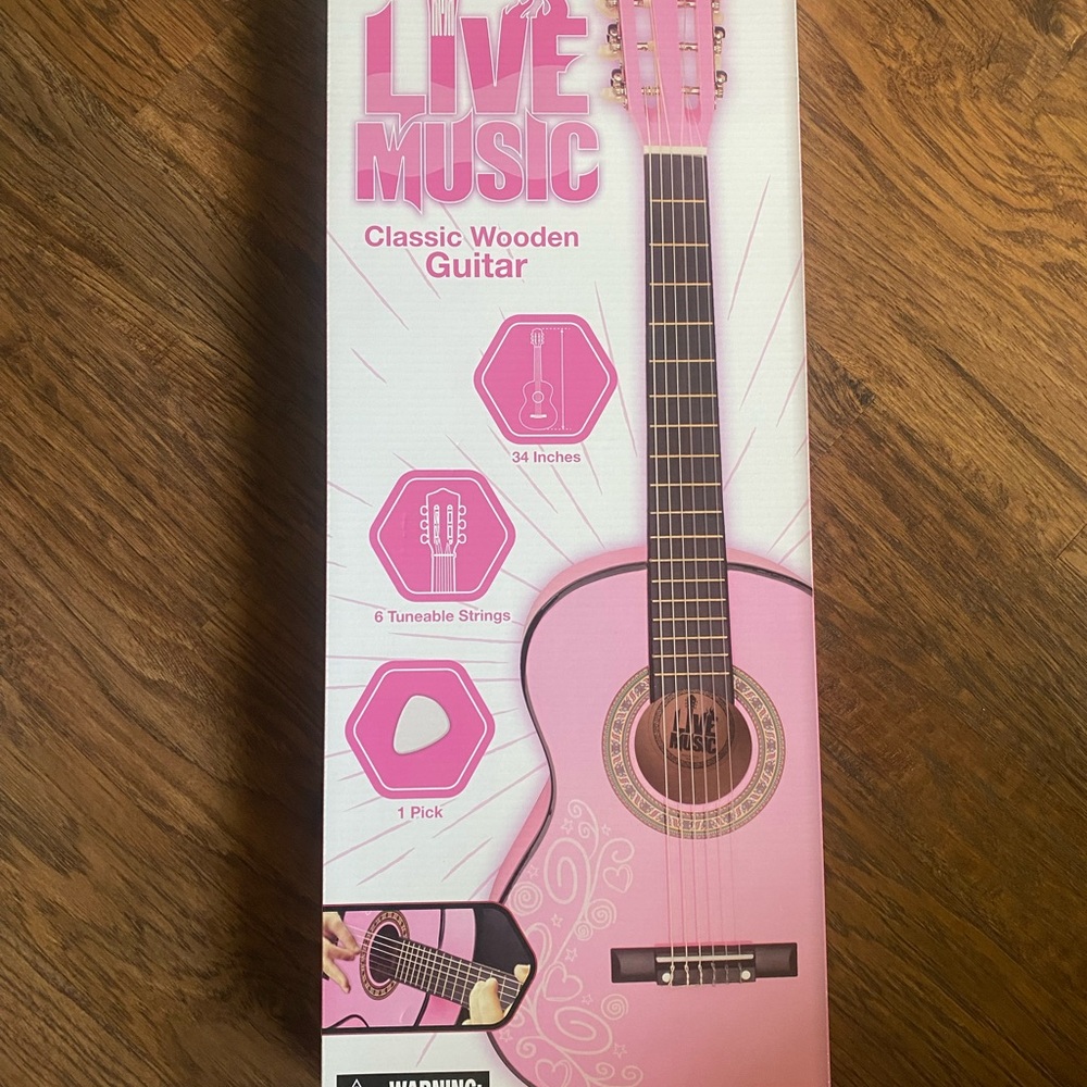 Pink Classic Wooden Guitar